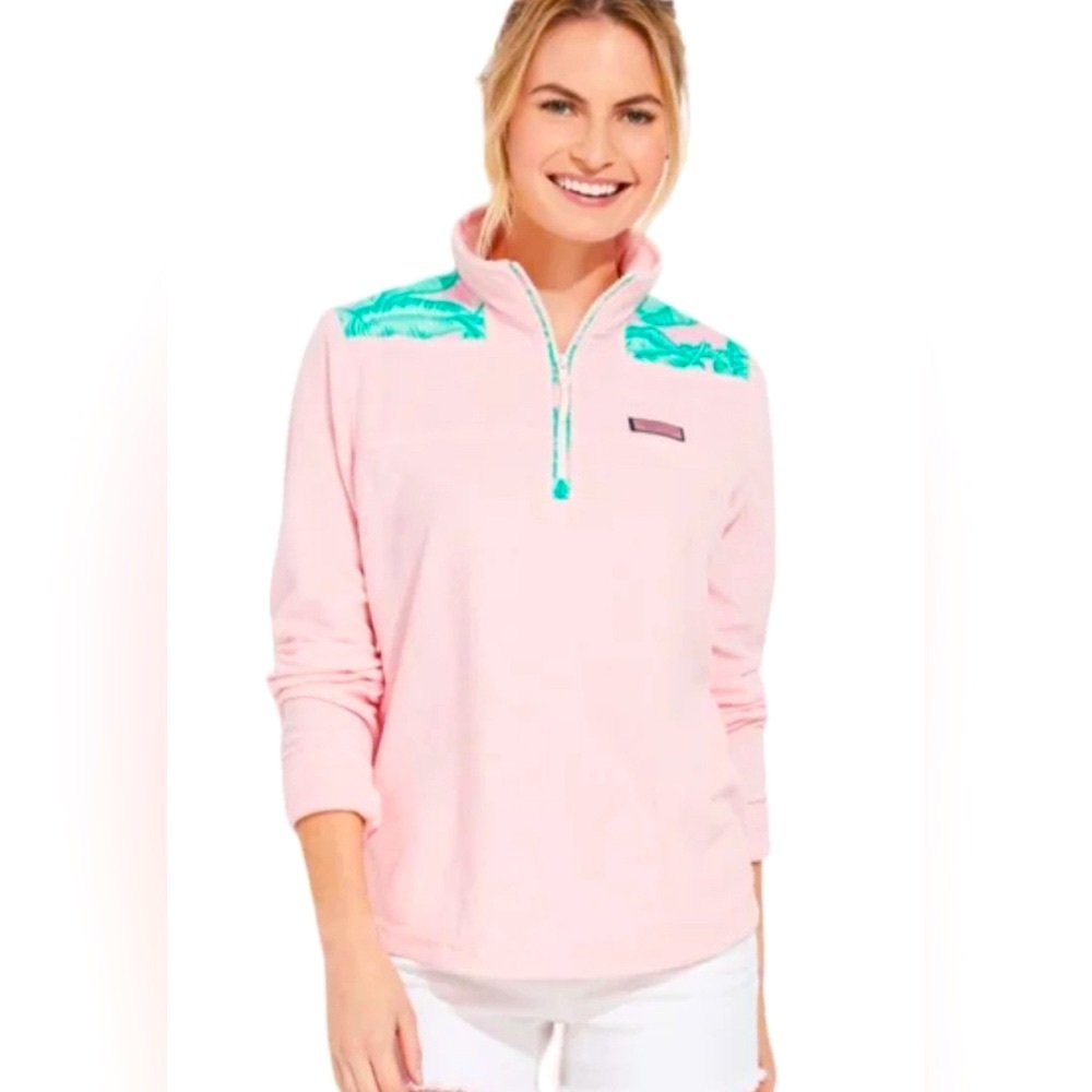 Vineyard Vines Banana Leaf Terry Cloth Flamingo Shep Shirt Size Small‎